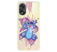 Housse compatible avec OPPO A38 - A18 Officiel Disney Stitch Graffiti pour protéger votre téléphone - Coque en silicone souple transparente avec licence officielle Lilo & Stitch