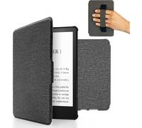 Housse Compatible Avec Tolino Shine 3Kobo Clara Hd-Etui Nylon Poignée Élastique-Flip Case Tissu-Cover Gris Clair