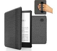 Housse Compatible Avec Tolino Vision 5 Kobo Libra H2o - Etui Nylon Poignée Élastique - Flip Case Tissu - Cover Gris Clair[Kin6251756]
