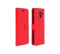 Housse Compatible Folio Samsung Galaxy J6 Etui Compatible Porte carte Fonction Support - Rouge