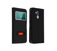 Housse Compatible Honor 6A Etui Compatible Double Fenêtre Coque Compatible Silicone Gel - noir