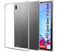Housse compatible Lenovo Tab P11 (2nd Gen) 11,5"" TB350FU/TB350XU - Coque TPU transparente HD ultrafine, antichoc coins renforcés, antidérapante, anti-UV, compatible recharge sans fil