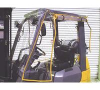 Housse complète de cabine de chariot élévateur en vinyle transparent compatible avec Toyota de taille standard pour pare-brise de camion de taille standard, couverture de pluie en vinyle imperméable