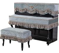 Housse complète pour piano, Housse de piano moderne en tissu brodé style européen, demi-housse simple, serviette((single seat type))