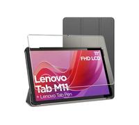 Housse Coque Arrière Rigide pour Lenovo Tab M11 Smart Case Support Auto-veille, Noir + Film VERRE Trempé