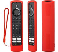 Housse Coque en Silicone pour JVC/Bush/Toshiba/Xiaomi/Fire TV Télécommande Vocale,Etui de Protection pour JVC Télécommande,Antidérapage,Antisismique,Lavable (Rouge)(Q329)
