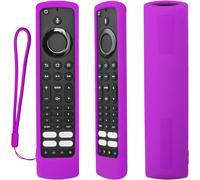 Housse Coque En Silicone Pour Jvc/Bush/Toshiba/Xiaomi/Fire Tv Télécommande Vocale, Etui De Protection Pour Jvc Télécommande, Antidérapage, Antisismique, Lavable (Violet)