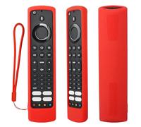 Housse Coque en Silicone pour JVC/Bush/Toshiba/Xiaomi/Fire TV Télécommande Vocale, Etui de Protection pour JVC Télécommande, Antidérapage, Antisismique, Lavable (Rouge)