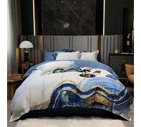 Housse Couette imprimée en marbre Art Résumé Ensembles literie Molle Coton égyptien Couvercle tonneaux Feuille + doublures lit 2pillow (Couleur: Une Taille: King Size (Un Roi de 4pcs)
