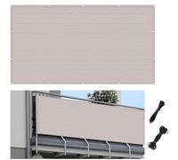 Housse coupe-vent semi-transparente pour extérieur, 50 x 840 cm, installation facile, auvent blanc à œillets pour garde-corps, idéal pour les terrasses et les balcons