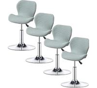 Housse Courbée en Velours pour Tabouret de Bar - Lot de 2/4/6 Pièces, Housse Élastique avec Dossier, Lavable, pour Chaise Tournante de Cuisine, Salle à Manger ou Bar(Silver Gray,2PCS)