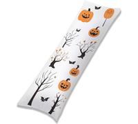 Housse Coussin 150x50 cm Housse Traversin Blanc Rectangulaire Taie Oreiller Citrouille Velour Respirable Taie Oreiller 150 x 50 avec Fermeture à Glissière Invisible,Decor Maison Canapé EL-1396