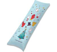 Housse Coussin 180x60 cm Housse Traversin Noël Rectangulaire Taie Oreiller Bleu Velour Respirable et Durable Taie Oreiller 180 x 60 avec Fermeture à Glissière Invisible,Decor Maison Canapé Lit EL-1344