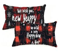 Housse Coussin 20x30 cm Grand Coussin Noël RectangulaireTaie Oreiller Treillis Lin Respirable et Durable Taie d'oreiller 20 x 30 ,Fermeture à Glissière Invisible,Automne Decor Maison Canapé EM-1506