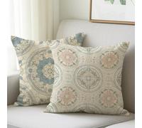 Housse Coussin 30x30 cm Lot de 2 Exterieur Impermeable Coussin Mandala Taie d'oreiller Rustic Housses Canapé Décoratif Velour Taie Oreiller pour Decoration Maison Chambre Salon Chaise Lit Jardin M-551