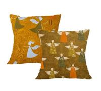 Housse Coussin 30x30 Coussin Orange Taie Oreiller Ange Velours Respirable et Durable Taie Oreillerr 30x30cm avec Fermeture à Glissière Invisible,Coussins Canape pour Chambre,Chaise,Lit,Jardin,2p304F