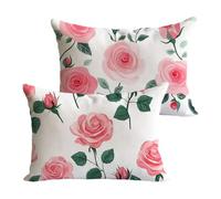 Housse Coussin 30x50cm Beige Coussin Canape Rose Housse Coussin 2 Pièces Doux Taie en Lin Decoratif D'oreiller, Impression Double Face D'automne Décoration pour Chambre Jardin Terrasse Le Banc Y-P77