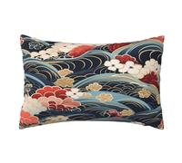 Housse Coussin 30x50cm Coussin Exterieur Impermeable Lot de 2 Style japonais Housse de Coussin, Floral Coussin Decoratif Coussin Canapé, Coussins Décoratifs Housses Coussin pour Jardin Farmhouse,R461