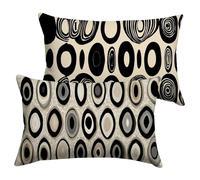 Housse Coussin 30x50cm Crème Coussin Canape Abstrait Housse Coussin 2 Pièces Doux Taie en Velours Decoratif D'oreiller, Impression Double Face D'automne Décoration, Chambre Jardin Terrasse Y-P1067