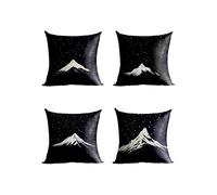 Housse Coussin 35 x 35 cm Canapé Taie Oreiller Ciel étoilé Exterieur Impermeable Housse de Coussin Lot de 4 Impression Recto Verso Montagne pour Balcon Canapé Decoration Maison Cadeau Femme XTBZ-02524