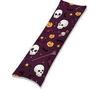 Housse Coussin 40x145 cm Housse Traversin Halloween Rectangulaire Taie Oreiller Citrouille Velour Respirable Taie Oreiller 40 x 145 avec Fermeture à Glissière Invisible,Decor Maison Canapé EL-1330