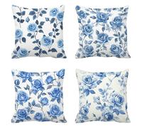 Housse Coussin 40x40 Beige Coussin Exterieur Impermeable Bleu Avec Fermeture à GlissièRe Invisible DéCoratifs Canape Taie Oreiller pour Chambre Canape Balcon Terrasse Patio Jardin Decoration,k-794