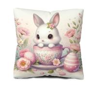 Housse Coussin 40x40 Coupe Rose Lapin Coussin Canape en Peluche Douce et Résistante Lavable en Machine Coussins Décoratifs pour Maison et Bureau Taie Oreiller