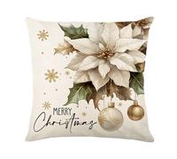 Housse Coussin 40x40 Fleur d'or Beige Coussin Canape Decoratif Lin Lavable en Machine pour Chambre Salon Jardin Taie Oreiller avec Zip Caché Coussins Décoratifs