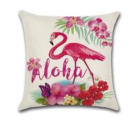 Housse Coussin 40x40 Fleur Rouge Flamingo Taie Oreiller Canape Salon Lin Carré Chambre Chaise Housse Coussin Exterieur Jardin Automobile Coussins Décoratifs