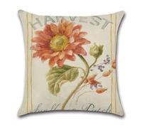 Housse Coussin 40x40 Fleurs Rouges Beiges Taie Oreiller Canape Salon Lin Carré Chambre Chaise Housse Coussin Exterieur Jardin Automobile Coussins Décoratifs