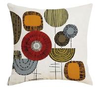 Housse Coussin 40x40 Géométrie Rouge Vert Coussin Canape Taies d'oreiller en Lin Housse de Coussin Intérieur Extérieur Coussin Decoratif Maison Coussin pour Canapé