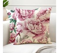 Housse Coussin 40x40 Pivoine Coussin Exterieur Impermeable Double Face Velours Lot de 2 Décoratif Canapé Rose Taie Oreiller 40x40cm pour Salon de Jardin Patio Maison Salon Chambre, Cadeau Femme G6-747