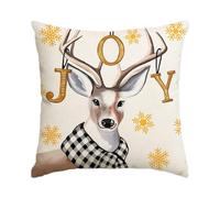 Housse Coussin 40x40 Rennes De Noël Brun Coussin Canape Lin Respirante Lavable Taie Oreiller et Extérieur pour Salon Jardin Balcon Facile à Nettoyer