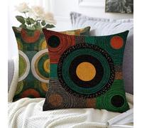 Housse Coussin 40x40cm,Vert Cousin Canapé IntéRieur Impermeable Texture De Lin Carré Lot De 2 Doux Respirant Lavable Coussin Deco Chambre Modèle Decoration Maison Pour ExtéRieur Chambre Jardin A1-450