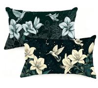 Housse Coussin 40x60 cm Grand Coussin Blanc RectangulaireTaie Oreiller Fleur Lin Respirable et Durable Taie d'oreiller 40 x 60 avec Fermeture à Glissière Invisible,Automne Decor Maison Canapé EM-1470