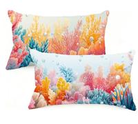 Housse Coussin 40x60 cm Grand Coussin Couleur RectangulaireTaie Oreiller Corail Velour Respirable et Durable Taie d'oreiller 40 x 60,Fermeture à Glissière Invisible,Automne Decor Maison Canapé EM-138