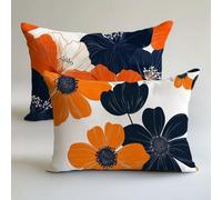 Housse Coussin 40x60cm Blanc Coussin Canape Europe Du Nord Housse Coussin 2 Pièces Doux Taie en Lin Decoratif D'oreiller, Impression Double Face D'automne Décor Chambre Jardin Terrasse Le Banc LK-1791