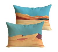 Housse Coussin 40x70cm Abstrait Coussin Canape Couleur Orange Housse Coussin 2 Pièces Doux Taie en Lin Decoratif D'oreiller, Impression Double Face D'automne Décoration, Chambre Jardin Le Banc Y-P1139