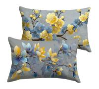 Housse Coussin 40x70cm Gris Coussin Canape Fleur Housse Coussin 2 Pièces Doux Taie en Velours Decoratif D'oreiller, Impression Double Face D'automne Décoration, Chambre Jardin Terrasse Le Banc Y-P325