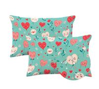 Housse Coussin 40x70cm Gros Taies D'oreillers Simplicité Lot de 2 Rectangulaire Housse de Coussin Exterieur Impermeable Velour Decoratif Pillow Case Dessin Animé,Jardin Été/Automne Décoration LY-588