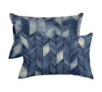 Housse Coussin 40x80 Exterieur Impermeable, Housse de Coussin Canape Charbon de bois Lot de 2, Lin Taies D'oreillers Vintage, Rectangulaire Taie D'Oreiller Decoratif pour Decoration Cadeau Femme -3569
