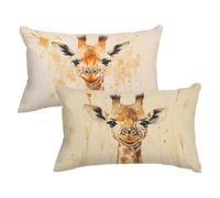 Housse Coussin 40x80 Grand Coussin Couleur Orange Taie d'oreiller Lot de 2, Doux Lin Coussins Décoratifs Animal Taie Oreiller Rectangulaire Decoration Maison avec Fermeture Eclair Invisible, w0u-599
