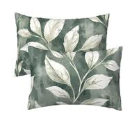 Housse Coussin 40x80, Housse de Coussin Olive Rectangulaire Lot de 2, Velours Taie Oreiller, Motif Feuilles Coussins Decoratif Impression Recto Verso pour Automne Deco Salon Maison, Cadeau Femme J-79