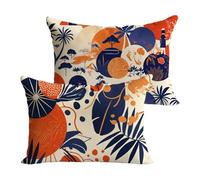 Housse Coussin 40x80cm Crème Coussin Canape Japon Housse Coussin 2 Pièces Doux Taie en Lin Decoratif D'oreiller, Impression Double Face D'automne Décoration pour Chambre Jardin Terrasse Le Banc Y-P501