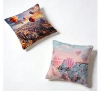 Housse Coussin 45 x 45 Lot de 2 MontgolfièRe Housse De Coussin 45x45 cm Gros Coussin De Canapé Paysage Décoration Taie Oreiller Lin pour Decoration Chambre, Printemps été Cadeaux pour Femme 5-9J324R