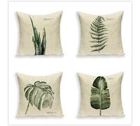 Housse Coussin 45x45 cm Boho Housse de Coussin Canape Decoration Chambre,Tropical Plants Housses de Coussin Double Face à Motif Carré Taie D'Oreiller Doux Coussin Decoratif pour Salon Canapé JardinD79