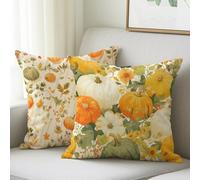 Housse Coussin 45x45 cm Coussin Automne Taie d'oreiller de Canapé Exterieur Imperméable Velour, Lot de 2 Housses Coussin Rustic Motif Taie Oreiller pour Decoration Salon Jardin D'intérieur Lit M-574