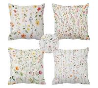 Housse Coussin 45x45 Fleur Grand Coussin Exterieur Impermeable Rural Avec Fermeture à GlissièRe Invisible DéCoratifs Canape Taie Oreiller pour Chambre Canape Balcon Terrasse Patio Jardin，k-156