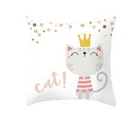 Housse Coussin 45x45 Golden Cat Rose Taie D'oreiller Coussin Deco 1 Pcs | Coton Lin,Fermeture Eclair Cachée Invisible,Respirabilité Doux,Lavable,Chambre à Coucher Salon Canapé Lit Housse Oreiller