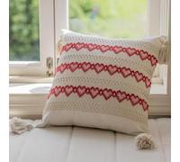 Housse Coussin 45x45 Lot De 2 Bohème Taies d'oreiller，Coton Lin Toile Housses Coussin Bohème,Tissé Texturé Géométrique Taie Oreiller Décoration Maison Chambre(2PCS Style o,50 x 50 cm(20 x 20 in))